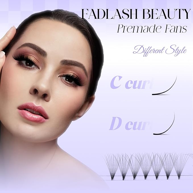 Premade Fans Eyelash Extensions 0.07D Curl Individual Lashes 12D Premade Easy Fan Lashes Soft Lash Extensions 16mm for Professional Salon Use(0.07D-16mm)