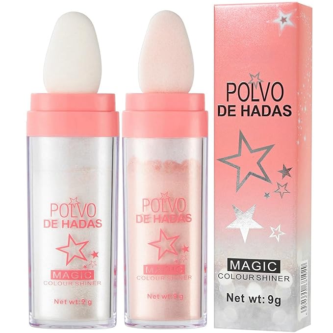 2PCS Polvo De Hadas Fairy Highlight Patting Powder #02 Pink)