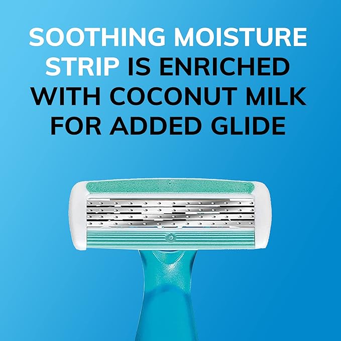 BIC Soleil Comfort Disposable Razors for Women, Sensitive Skin Razor with Aloe Vera and Vitamin E Lubricating Strip and 4 Blades, 10 Piece Razor Set (Pack of 3)