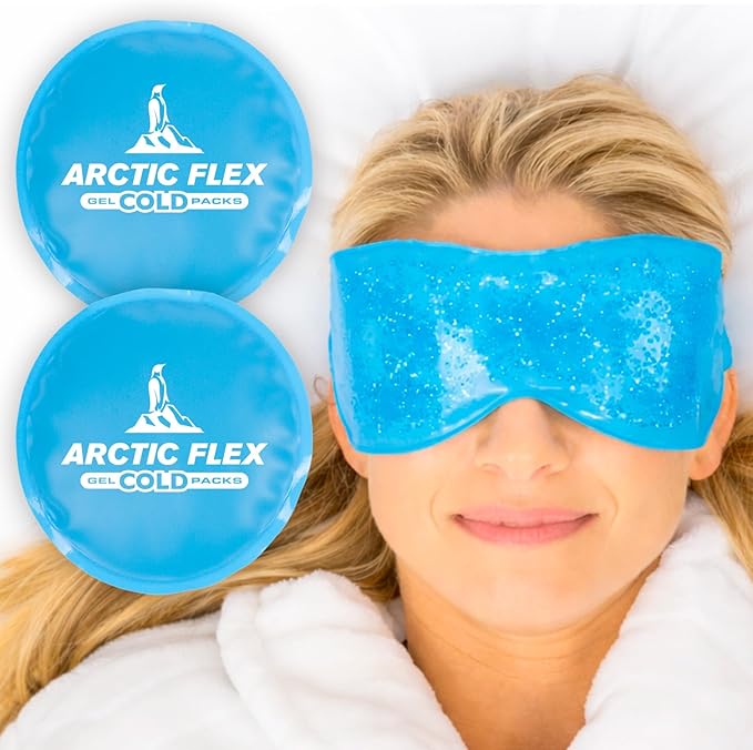 Arctic Flex Cold Eye Mask - Gel Ice Pack for Cool Sleeping, Dry Night Treatment - Reusable Hot Spa Therapy for Sleep, Skin Puffiness, Migraine