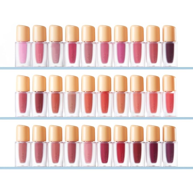 Laka Fruity Glam Lip Tint Mini, 1.9g/0.07oz, Glowing Lip Stain with Wide Color Spectrum, Hydrating & Lightweight Texture, Long-Lasting Bold Stain, Non-Sticky, Vegan, K-Beauty (#124 Maro)