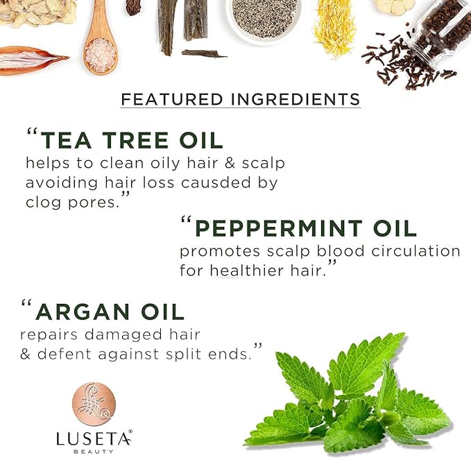 Luseta Tea Tree and Mint Conditioner Cleaning & Smoothing, Anti-Dandruff Conditioner 16.9 Oz, Sulfate Free & Paraben Free