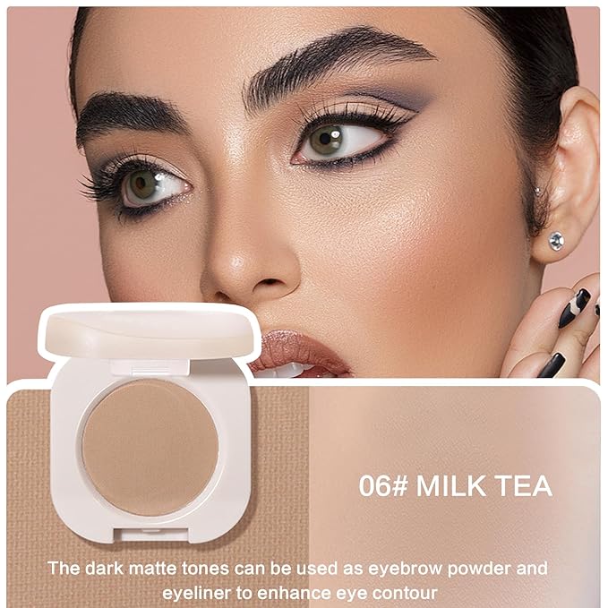 Brown Eyeshadow,Lightweight Matte Eyeshadow Makeup,Ultra-fine Smooth Powder,Lightweight Blendable Formula,Sombras de Ojos Profesional (06 Milk Tea)