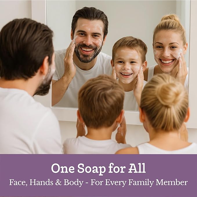 Southern Natural Goat Milk Soap Bar (Lavender Vanilla 3 Pack) For Dry Sensitive Skin. Natural, Handmade Soap For Men, Women, Kids & Baby. Use On Face & Body