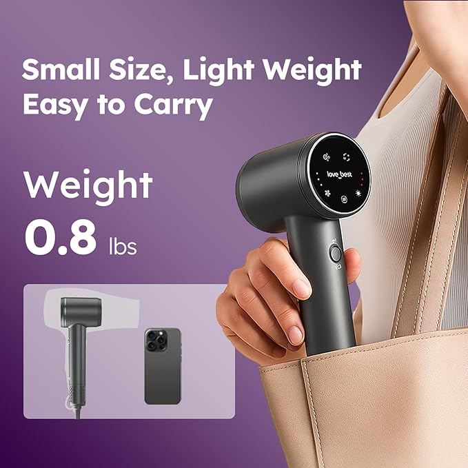 Hair Dryer, Professional Ionic Hair Dryer for Fast Drying, Low Noise and Quiet, Lightweight, 600 Mmillion Negative lonic High-Speed Hair Blow Dryer Without Hair Damage for Women, Men, Travel, Salon