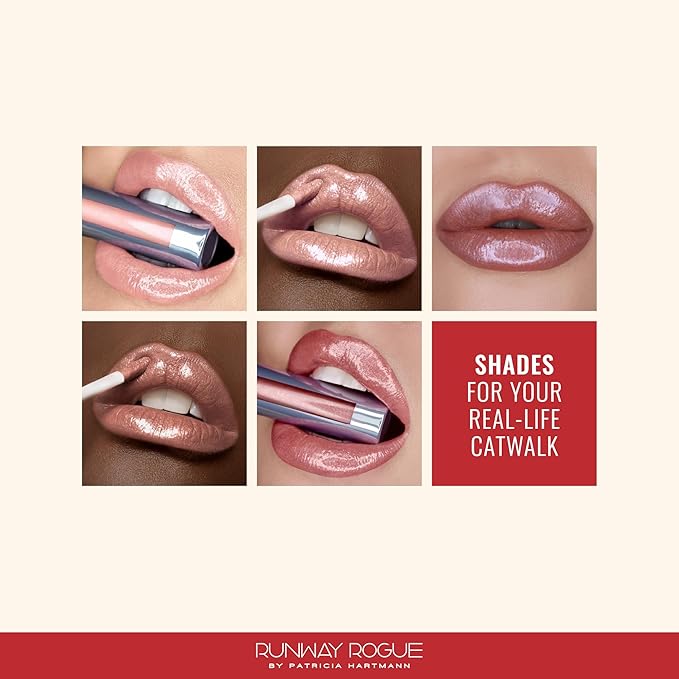 Runway Rogue LuxGloss Lip Gloss, High-Pigment Shimmery Pale-Nude Lip Gloss, ‘Photo Filter’