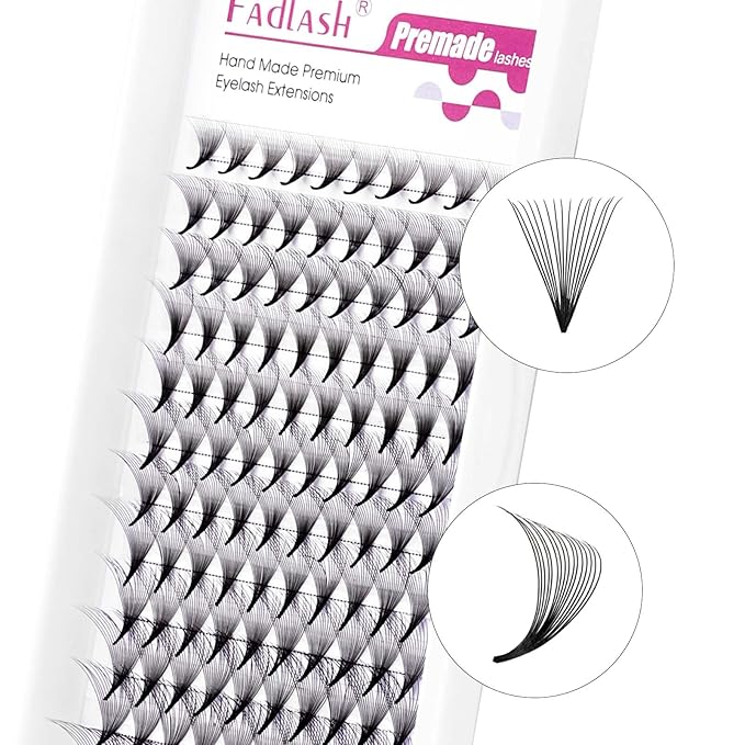 FADLASH Premade Lash Fans C Curl Premade Fans Eyelash Extensions 16D 0.07 Volume Lash Fans Premade Handmade Premade Lash Extensions Fans (16D-0.07C-8-14mm)