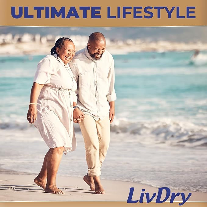 LivDry Small Ultimate Adult Incontinence Underwear, High Absorbency, Leak Cuff Protection, S, 72-Pack
