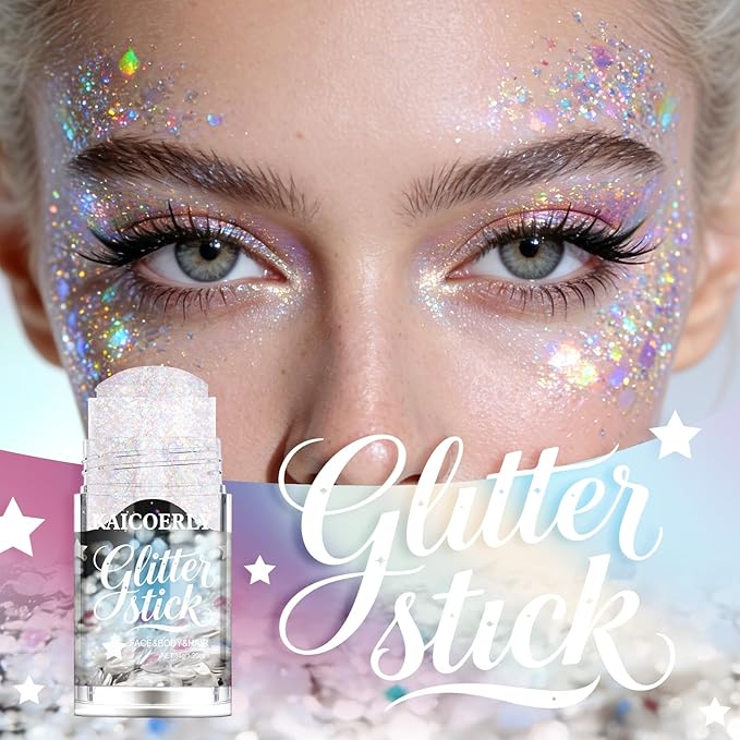 Rainbow Body Glitter Gel, Singer Concerts Body Glitter for Face Body Hair, Chameleon Color Changing Glitter Gel for Rave Party Mermaid Sequins Festival Accessories Shimmer Makeup #10