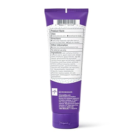 Medline Remedy Clinical Skin Cream Moisturizer, Unscented (4 fl oz), 12 Count Nourishing for Dry Skin, Paraben and Sulfate-Free Moisturizing Cream for Face and Body, Lotion for Sensitive Skin