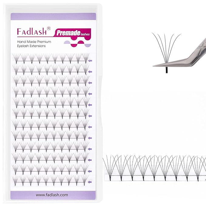 FADLASH Premade Lash Fans C Curl Premade Fans Eyelash Extensions 5D 0.07 Volume Lash Fans Premade Handmade Premade Lash Extensions Fans (5D-0.07C-9mm)