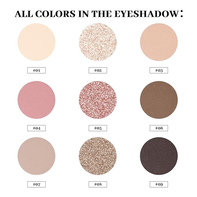 Neutral Eyeshadow Palette, Nude Eyeshadow Palette, Matte Eye Shadow Makeup Palette with Mirror, Long-Lasting Wear, Vegan, Cruelty-Free - 0.5oz (Satin Rose)