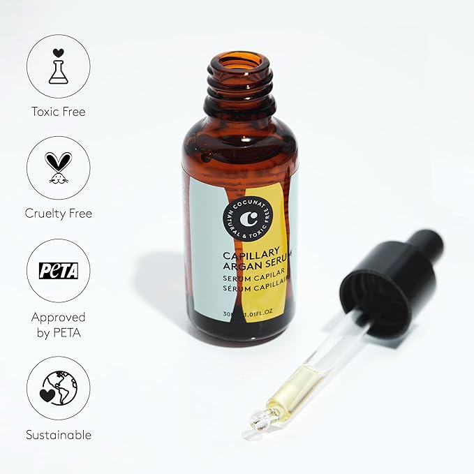 COCUNAT - Argan Hair Serum - 100% Natural Repairing Oils - For All Hair Types - Dry and Damaged - Nourishes and Moisturises - Silicone Free - 30 ml