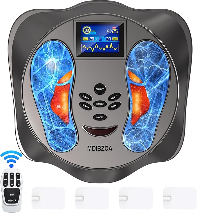 Electric Foot Stimulator, EMS & TENS Foot Massager for Neuropathy, Electric Feet Blood Circulation Machine, Improves Circulation,Relieves Body Pains
