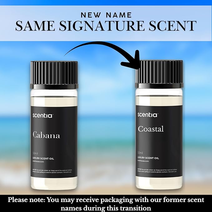 Scentia Coastal Fragrance Oil Inspired by Ri.tz Carl.ton Hotel - 50 mL 1.69 fl oz - Essential Oil Blend Botanical Jasmine, Bergamot & Fresh Marine Notes for Ultrasonic & Aromatherapy Diffusers
