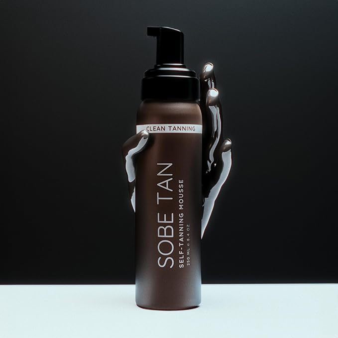 Sobe Tan Self-Tanner | Clean, Natural, Streak-Free Caramel Tan | Only 7 Ingredients - No Nasties | With a Natural Caramel Color Guide for Flawless Application | The Cleanest Mousse on the Market