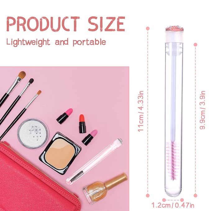 Dming 10pcs Eyelash brush Lash Wand Makeup tool Eyelash Extension supplies Cleaning brush Diamond Mascara mix color