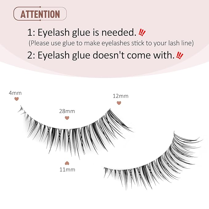 Onlyall Natural False Lashes Wispy Fake Eyelashes 7 Pairs B94