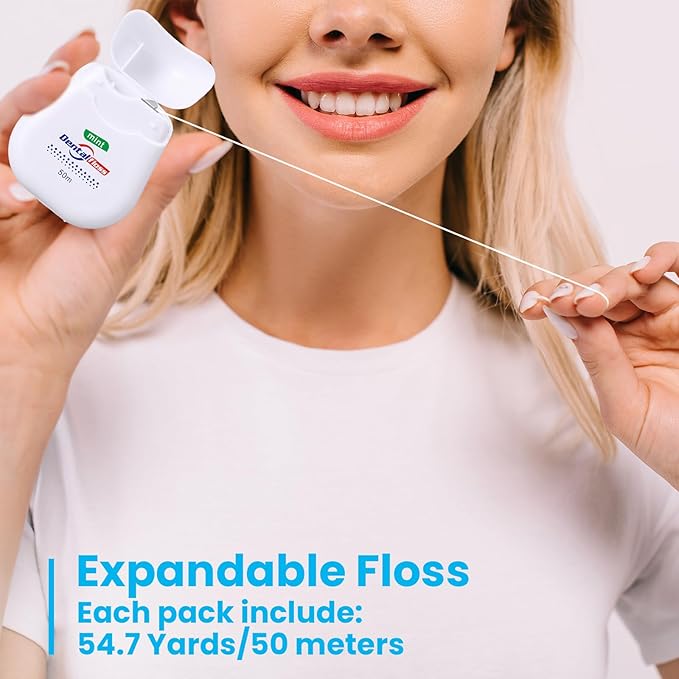Geiserailie 96 Pack Dental Floss Bulk Mint Flavored Floss 50m Each Travel Dental String Oral Care for Teeth Protection(Teardrop Shaped Box)