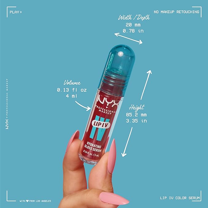 NYX Professional Makeup Lip IV Hydrating Glossy Lip Stain with 12HR Hydration - Hydra Honey (Brown)