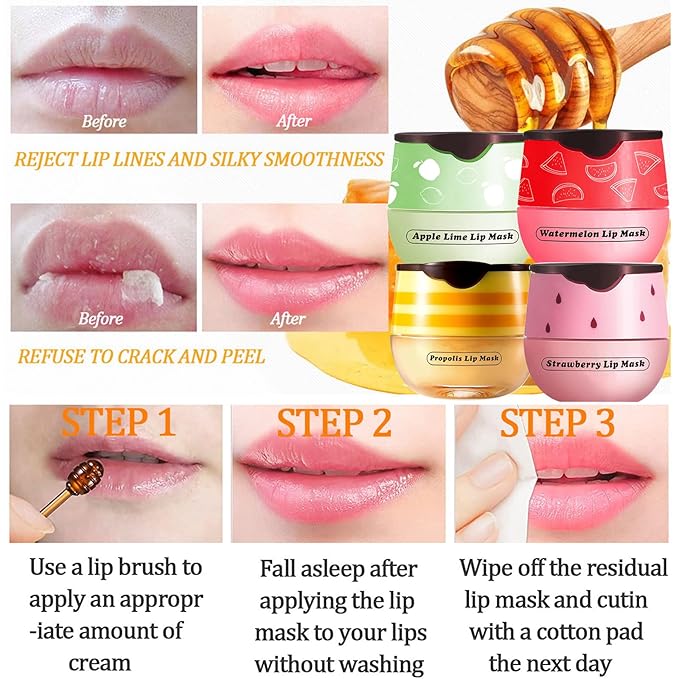 Honey Lip Balm Pot, 4 Pcs Exfoliator