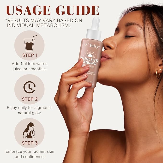 Tanning Drops to Drink - Tanning Drops - Sunless Tanning Drops To Drink - Bronze Tanning for Face and Body - Promotes Healthy Skin, Suitable for All Skin Types 1.69Floz