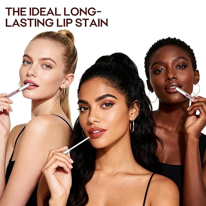 3Pcs Lip Stain Peel Off Set with Tweezer, Peel Off lip Liner Stain Long Lasting Waterproof, Matte Lip Tattoo Tint Transfer Proof, Highly Pigmented Color Lip Makeup(#809+810+811)