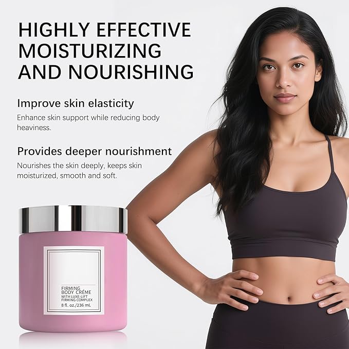 New Champagne Moisturizing Firming Body Creme for Hydrating, Skin Moisturizer Tightens, Hydrates Dry Skin on Arms, Legs, Belly & Neck - Day and Night - Pink, 1 Pack (Aloe Vera, 8 Fl Oz/236 ML)
