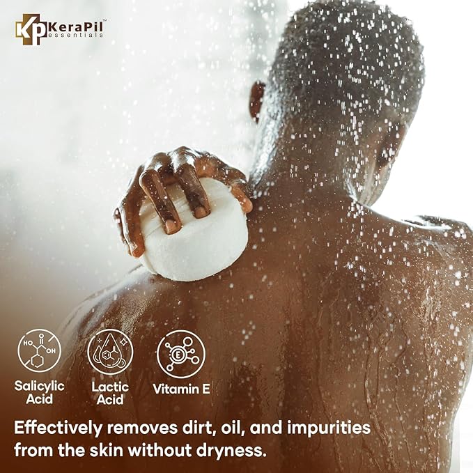 KERAPIL Exfoliating Body Wash with Salicylic Acid - No Dry Out, Gentle Exfoliates Rough and Bumpy Skin, Body Acne Wash, BHA & AHA - Coconut and Vanilla Salicylic Acid Body Wash - (16 fl oz x 2)