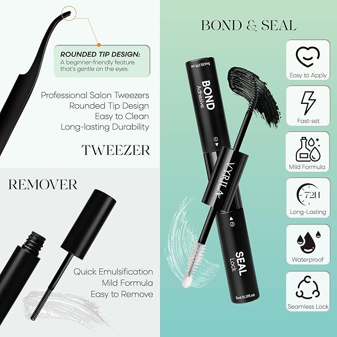 Lash Clusters Kit 0.05mm Individual Lashes, 3D Wispy Lashes, 0.1mm Super Thin Band Resuable Natural Lashes,D Curl Faux Mink Lashes,108pcs Lash Extension (Green Cozy-D-0.05-8-16mix-Kit)