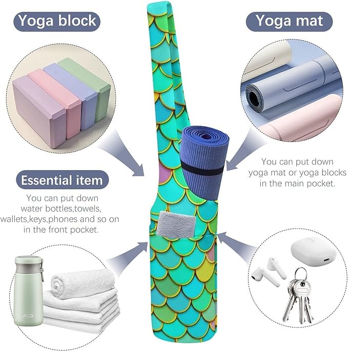 Stylish Yoga Mat Bag for Women Exercise Mat Holder with Shoulder Strap Yoga Mats Totes Sports Storage Bag