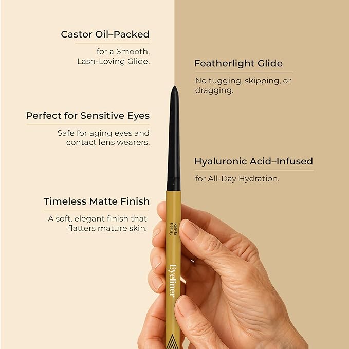 Kehyla Beauty™ Eyeliner for Older Women, Gel Cream Pencil with Soft Glide Formula, Smudge-Proof Long-Lasting Eye Liner for Smooth Precision and All-Day Definition