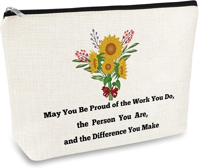 Social Worker Appreciation Gifts Makeup Cosmetic Bag for Women Volunteer Gifts Coworker Employee Leaving Going Away Farewell Gifts Inspirational Gifts for Mom Nurse Teacher Grandma Retirement Gifts