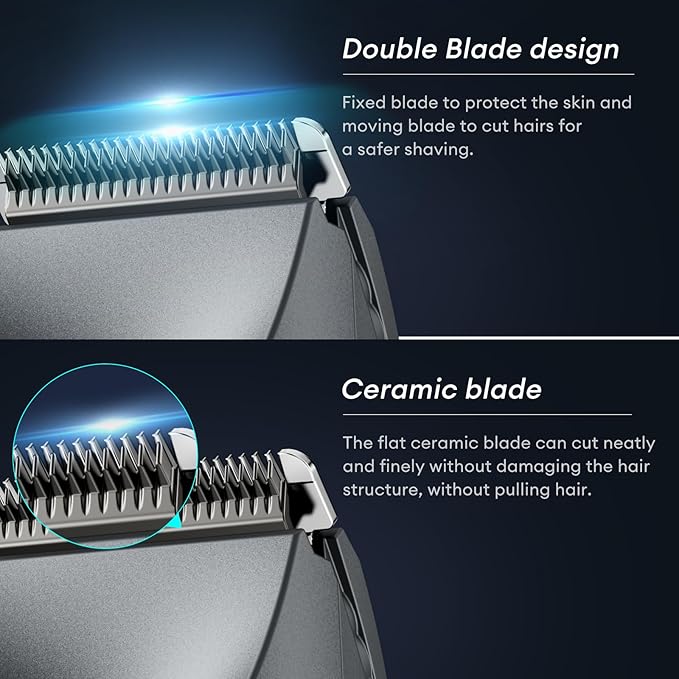 Body Hair Trimmer for Men, kensen Electric Groin Hair Trimmer, Christmas Gift Rechargeable Body Groomer, Replaceable Ceramic Blade Heads, IPX7 Waterproof Wet/Dry Clippers Male Pubic Hair Hygiene Razor