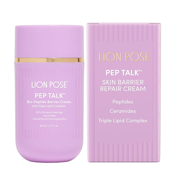 LION POSE PEP TALK Bio-Placenta Barrier Repair Cream for Redness & Dryness, Body and Face Moisturizer, Ceramide Barrier Repair Moisturizer Infused with Glutathione and Ashwagandha, 1.7 fl oz