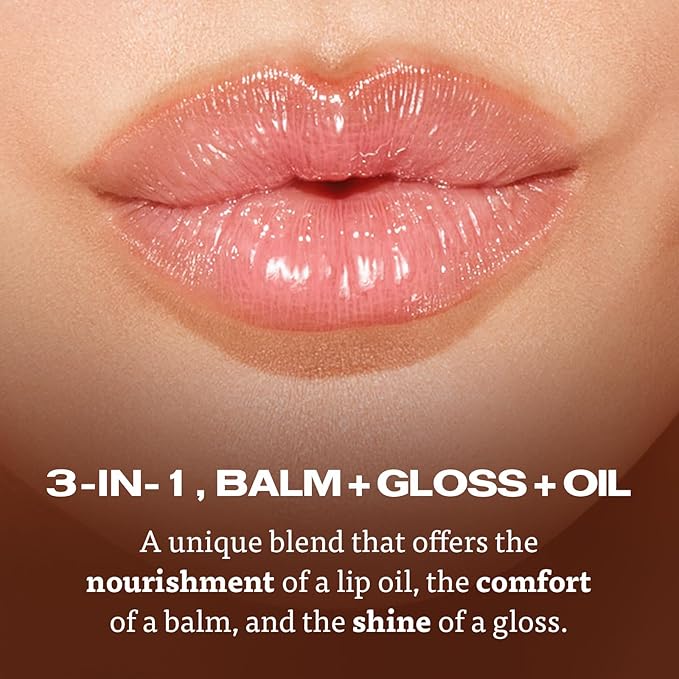 Sacheu Lip Elixir Nourishing and Hydrating Lipgloss — Moisturizing Plumping Lip Gloss Enriched with Collagen, Non-Sticky Lip Color Smooth High-Shine Finish, Vegan & Cruelty-Free, Clear & Sheer Pink