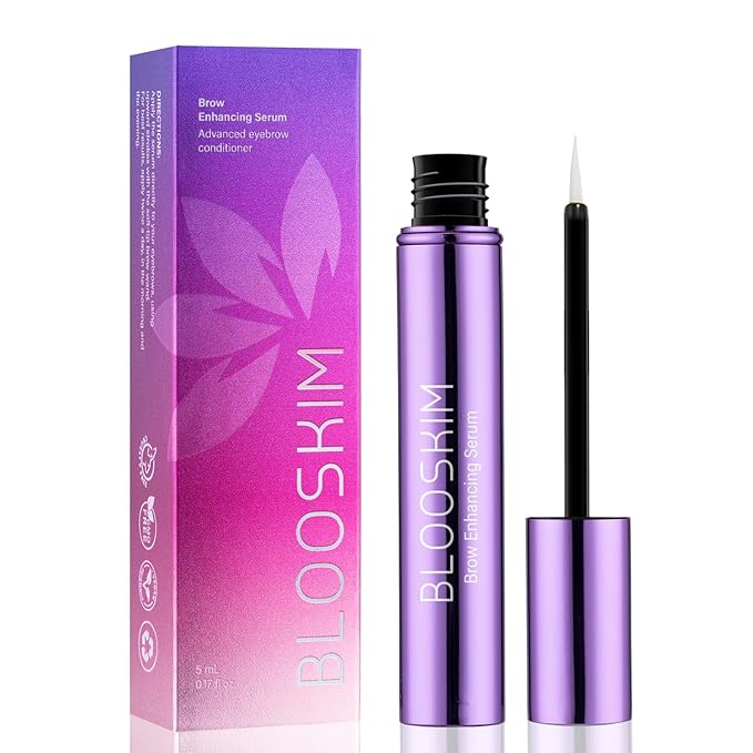 Blooskim Eyebrow Growth Serum for Women & Men – Natural Brow Enhancing Serum to Grow Thicker, Fuller Brows Fast – Nourishing Eyebrow Hair Growth