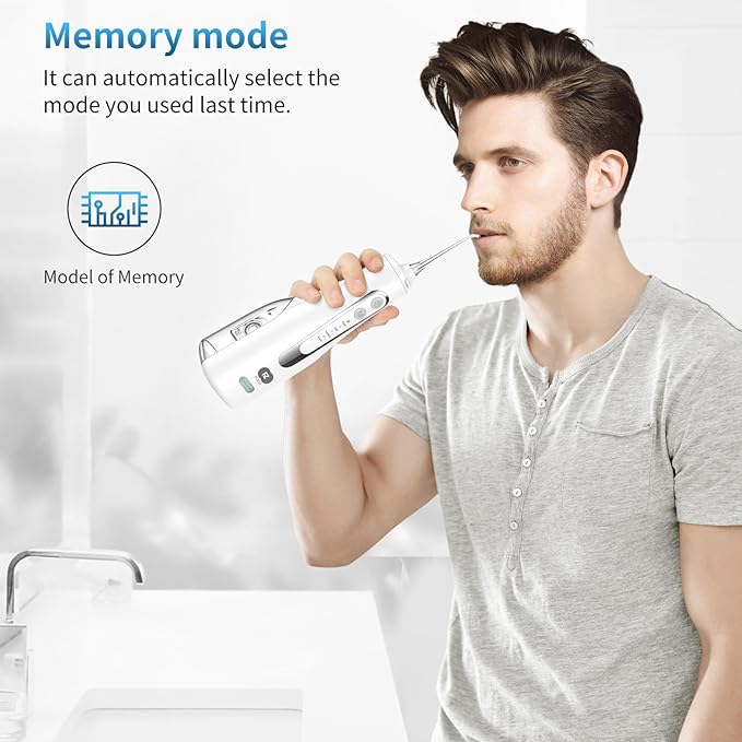 Advanced Cordless Dental Water Flosser for Teeth – Portable Oral Irrigator with 300ml Tank, USB-C Rechargeable, IPX7 Waterproof Electric Teeth Cleaner for Braces & Sensitive Gums
