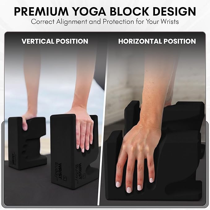 WRISTBuddy® Yoga Blocks 2-Pack (Left + Right) — Ergonomic, Hand-Shaped EVA Blocks for Wrist Relief & Better Grip | Doctor-Designed Support for Yoga, Pilates, Handstands, Push-Ups & Rehab