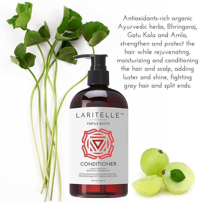 Laritelle Organic Anti-Thinning Conditioner – Fertile Roots – 16 oz – Follicle-Reviving, Growth-Boosting Organic Formula for Thicker, Fuller Hair – Made in USA