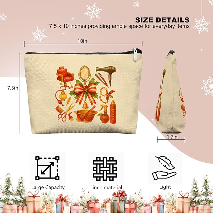 EKGJW Chrisamas Hairstylist Gifts Women Makeup Bag Make Up Bag, Cosmetic Bags for Hairstylists, Hairdresser Gifts for Cosmetology Student Teen Girls