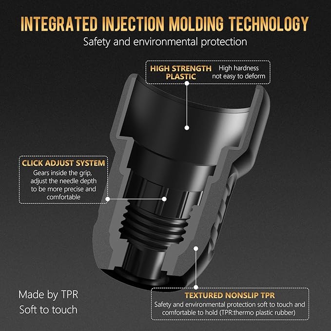 Ambition Soldier P3 Disposable Tattoo Grips - 12Pcs 36mm Professional Tattoo Rubber Grip Cover with Click Adjust System Supply for Rotary Soldier, Zetton, Torped & Shura Tattoo Pen Machine Gun