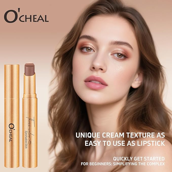 O'CHEAL 4PCS 3 Color Gradient Eyeshadow Stick Matte Shimmer Waterproof Long-lasting Crease-proof & easy to apply, suitable for dailymakeup touch-ups，Eye shadow pen set for Make Up