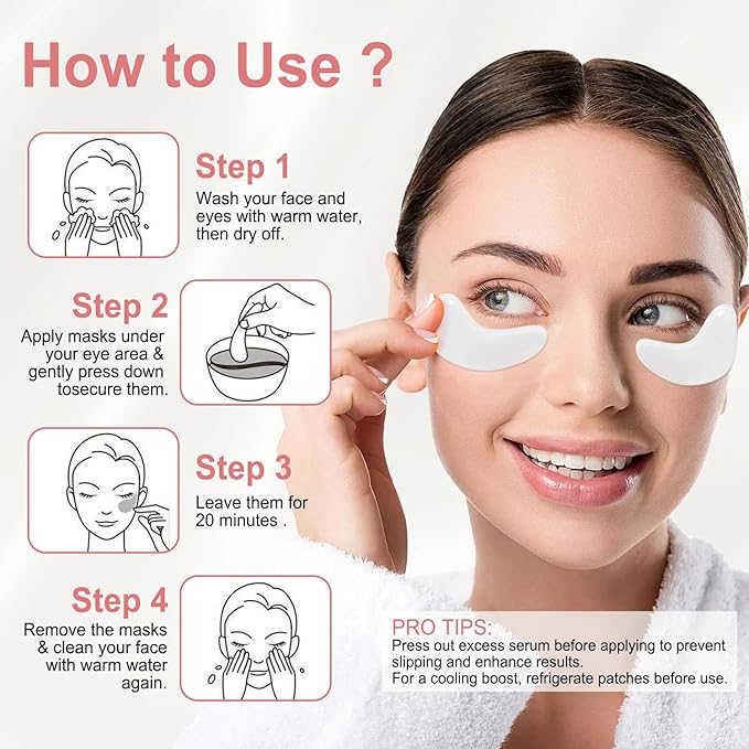 LAVONE Eye Mask - 30 Pairs Milk Under Eye Patches Skin Care Products - Eye Masks Skincare for Dark Circles and Puffiness, Reduce Wrinkles, Eye Bags and Fine Lines, for Women and Man