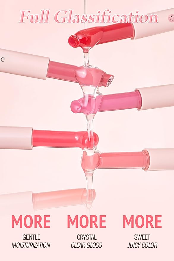 self beauty Veganize Collagen Lip Glass Balm - Hydrating Lip w/Hyaluronic Acid - Vegan Korean Lip Balm Moisturizing Lip Care – Lip Gloss Repair for Dry Cracked Lips 0.06 oz (#6 Noble Brick)