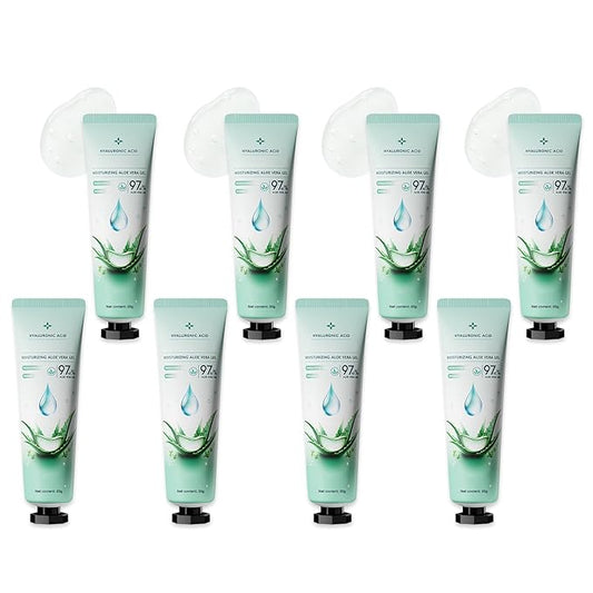 Fusang 8Pcs Organic Aloe Vera Gel for After Sun Skin Care,Natural Moisturizing Aloe Vera Gel for Face & Body,Easy to Portable Face Moisturizer,Travel Size Pure Vera Aloe Gel for all Skin Types E