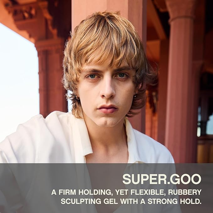 KEVIN.MURPHY SUPER.GOO - Sculpting Rubbery Gel - For All Hair Types - Curl Enhancer - Natural Finish & Firm Hold Hair Gel - Water Soluble - Paraben Free - 100 g / 3.4 oz