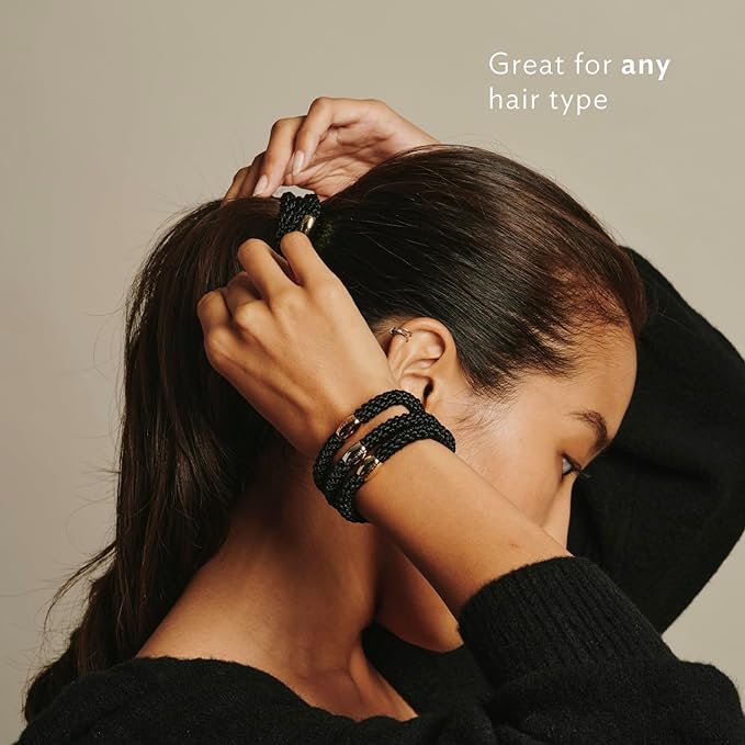 L. Erickson Grab & Go Ponytail Holders, Summer, Set of Eight - Exceptionally Secure with Gentle Hold