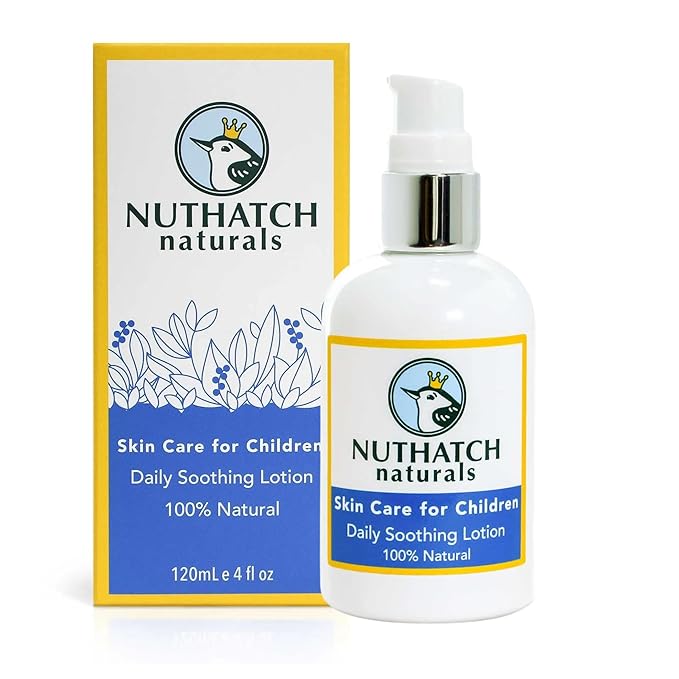 Nuthatch Naturals Kids Lotion - Daily Use Gentle Moisturizer - Plant Based, Moisturizing & Non-Toxic Soothing Lotion for Kids - Dermatologist Tested - Gentle, Mild, Hypoallergenic, Fragrance Free