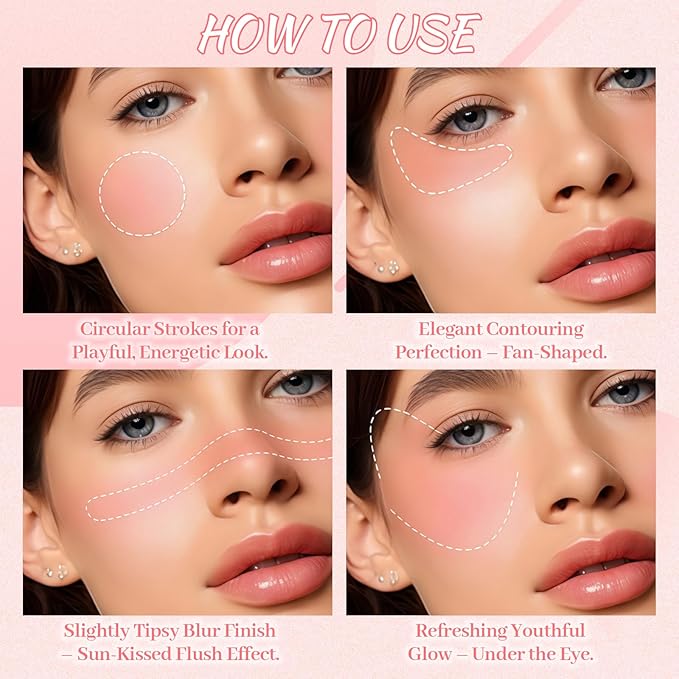 8 Colors Face Matte Blush Palette, Highlight and Contour Blusher Facial Cheek Contour Makeup Pallet, Women Natural Nude Makeup Brighten Skin Tone Portable Makeup Blush(8 Colors Blush Palette)